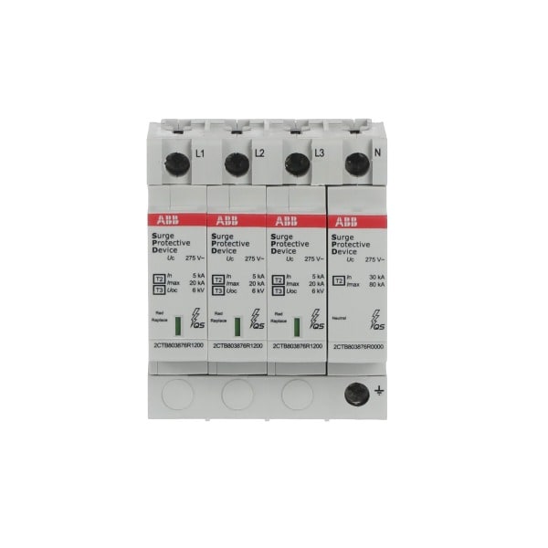 ABB - SPD Typ 2+3 für 230/400V TT-3Ph. + TN-S 3P+N Imax 20kA In 5kA Up 0 9kV