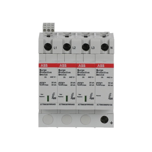 ABB - SPD Typ 2 für 400/690 V TT-3Ph. + TN-S 3P+NImax 40kAIn 20kAUp 18kVTS Telesignal
