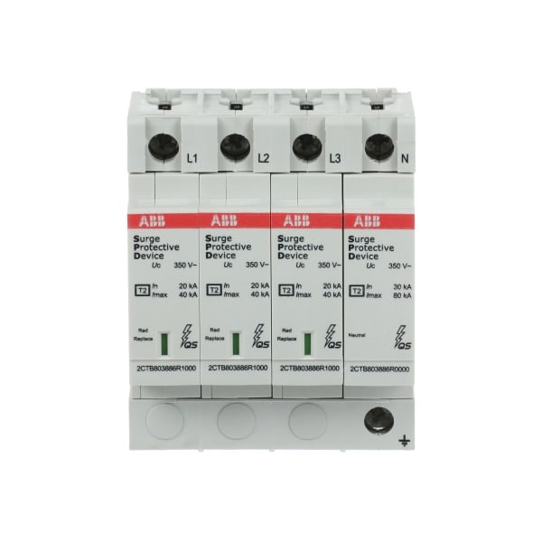 ABB - SPD Typ 2 für 230/400 V TT-3Ph. + TN-S 3P+N Imax 40kA In 20kA Up 1 5kV