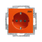 BUSCH-JAEGER - SCHUKO Steckdosen-Einsatz mit Aufdruck ZSV Safety+ orange - balance SI