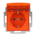 BUSCH-JAEGER - SCHUKO Steckdosen-Einsatz Safety+ mit Klappdeckel orange - balance SI