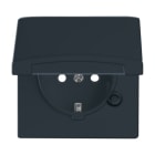 BUSCH-JAEGER - SCHUKO Steckdosen-Einsatz Safety+ mit Klappdeckel anthrazit - Allwetter 44(IP44)