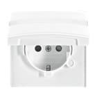 BUSCH-JAEGER - SCHUKO-Einsatz Safety+ mit Klappdeckel/Beschriftung alpinweiß Allwetter 44(IP44)