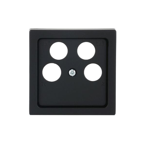 BUSCH-JAEGER - Zentralscheibe TV / Radio / 2x SAT 4-fach schwarz matt - Plattform 63