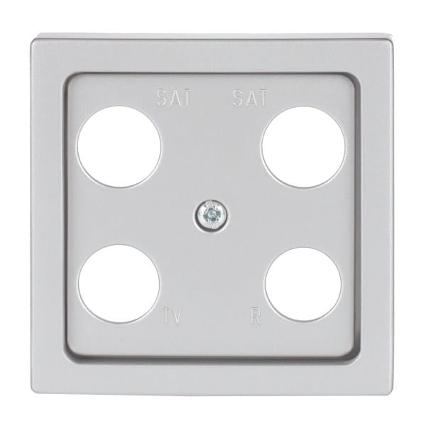 BUSCH-JAEGER - Zentralscheibe TV / Radio / 2x SAT 4-fach alusilber - Plattform 63