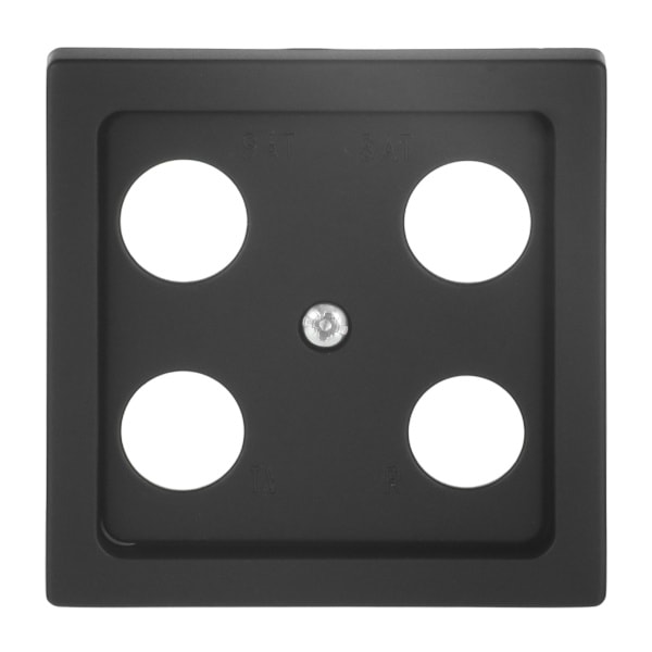 BUSCH-JAEGER - Zentralscheibe TV / Radio / 2x SAT 4-fach schwarz matt - Plattform 63