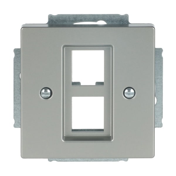 BUSCH-JAEGER - Zentralscheibe Modular-Jack-Einsatz 2-fach edelstahl - pur edelstahl