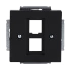 BUSCH-JAEGER - Zentralscheibe Modular-Jack-Einsatz 2-fach schwarz matt - Plattform 63