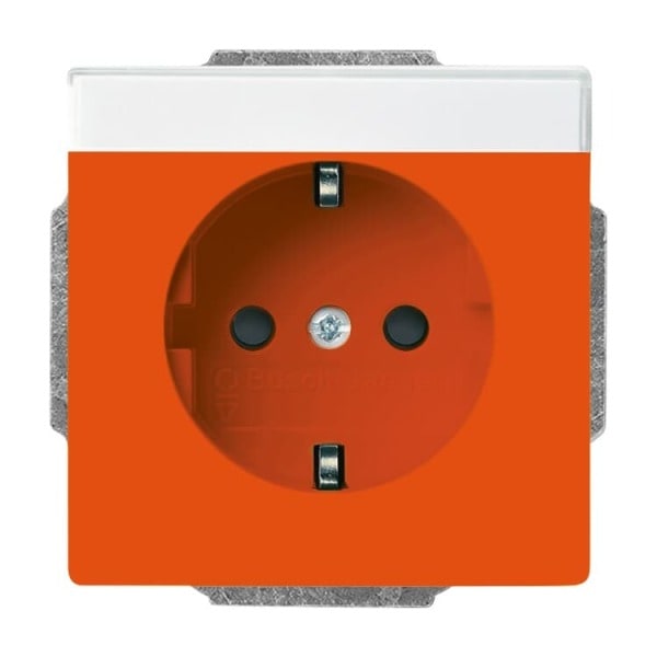BUSCH-JAEGER - SCHUKO Steckdosen-Einsatz Safety+ mit Beschriftungsfeld orange - Plattform 63