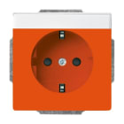 BUSCH-JAEGER - SCHUKO Steckdosen-Einsatz Safety+ mit Beschriftungsfeld orange - Plattform 63
