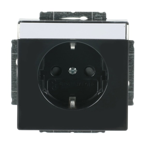 BUSCH-JAEGER - SCHUKO Steckdosen-Einsatz Safety+ mit Beschriftungsfeld anthrazit - Plattform 63