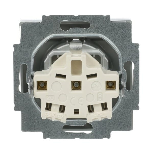BUSCH-JAEGER - SCHUKO Steckdosen-Einsatz Safety+ mit Beschriftungsfeld alusilber - Plattform 63