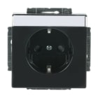 BUSCH-JAEGER - SCHUKO Steckdosen-Einsatz Safety+mit Beschriftungsfeld schwarz matt-Plattform 63