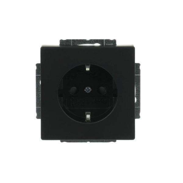 BUSCH-JAEGER - SCHUKO Steckdosen-Einsatz Safety+ ohne Spreize schwarz matt - Plattform 63