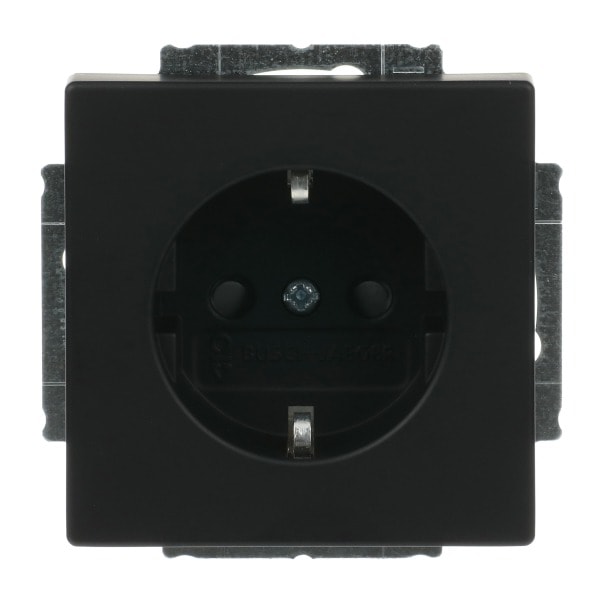 BUSCH-JAEGER - SCHUKO Steckdosen-Einsatz Safety+ ohne Spreize schwarz matt - Plattform 63