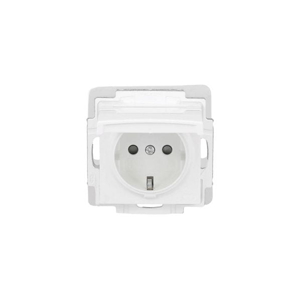 BUSCH-JAEGER - SCHUKO Steckdosen-Einsatz Safety+ mit Klappdeckel IP 44 alpinweiß - balance SI