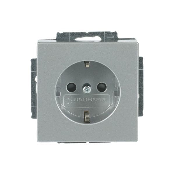 BUSCH-JAEGER - SCHUKO Steckdosen-Einsatz Safety+ mit Schraubklemmen alusilber - Plattform 63