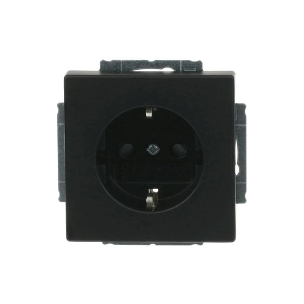 BUSCH-JAEGER - SCHUKO Steckdosen-Einsatz Safety+ mit Schraubklemmen schwarz matt - Plattform 63