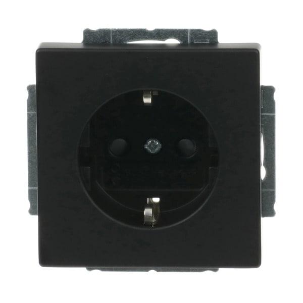 BUSCH-JAEGER - SCHUKO Steckdosen-Einsatz Safety+ mit Schraubklemmen schwarz matt - Plattform 63