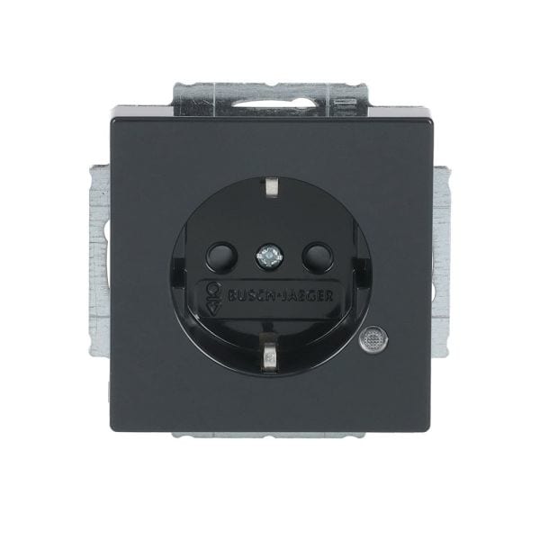 BUSCH-JAEGER - SCHUKO Steckdosen-Einsatz Safety+ mit Kontrolllicht anthrazit - Plattform 63
