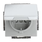 BUSCH-JAEGER - SCHUKO Steckdosen-Einsatz Safety+ mit Klappdeckel edelstahl - pur edelstahl