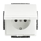 BUSCH-JAEGER - SCHUKO Steckdosen-Einsatz Safety+ mit Klappdeckel studioweiß matt - Plattform 63