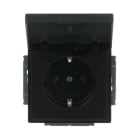 BUSCH-JAEGER - SCHUKO Steckdosen-Einsatz Safety+ mit Klappdeckel schwarz matt - Plattform 63