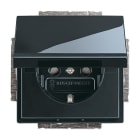 BUSCH-JAEGER - SCHUKO-Einsatz Safety+ mit Klappdeckel ohne Spreize anthrazit - Plattform 63