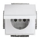 BUSCH-JAEGER - SCHUKO-Einsatz Safety+ mit Klappdeckel ohne Spreize alusilber - Plattform 63