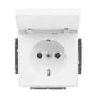 BUSCH-JAEGER - SCHUKO-Einsatz Safety+ mit Klappdeckel ohne Spreize studioweiß - Plattform 63