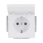 BUSCH-JAEGER - SCHUKO-Einsatz Safety+ mit Klappdeckel ohne Spreize studioweiß matt Plattform 63