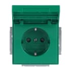 BUSCH-JAEGER - SCHUKO-Einsatz Safety+ mit Klappdeckel/Beschriftung grün - Plattform 63