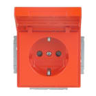 BUSCH-JAEGER - SCHUKO-Einsatz Safety+ mit Klappdeckel/Beschriftung orange - Plattform 63