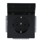BUSCH-JAEGER - SCHUKO-Einsatz Safety+ mit Klappdeckel/Beschriftung anthrazit - Plattform 63