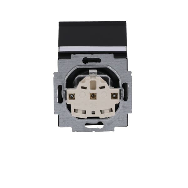 BUSCH-JAEGER - SCHUKO-Einsatz Safety+ mit Klappdeckel/Beschriftung schwarz matt - Plattform 63