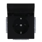 BUSCH-JAEGER - SCHUKO-Einsatz Safety+ mit Klappdeckel/Beschriftung schwarz matt - Plattform 63