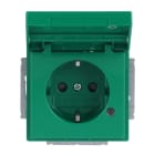 BUSCH-JAEGER - SCHUKO-Einsatz Safety+ mit Klappdeckel/Beschriftung/LED grün - Plattform 63