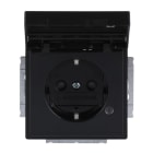 BUSCH-JAEGER - SCHUKO-Einsatz Safety+ mit Klappdeckel/Beschriftung/LED anthrazit - Plattform 63