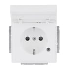BUSCH-JAEGER - SCHUKO-Einsatz Safety+ mit Klappdeckel/Beschriftung studioweiß - Plattform 63