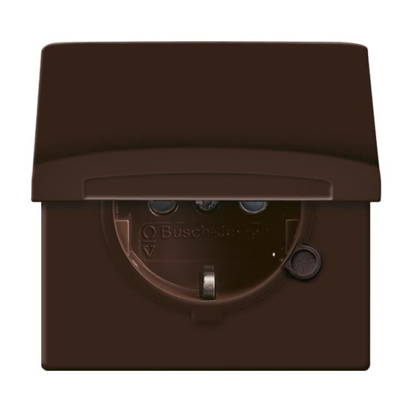 BUSCH-JAEGER - SCHUKO Steckdosen-Einsatz Safety+ mit Klappdeckel braun - Allwetter 44 (IP44)