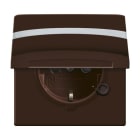 BUSCH-JAEGER - SCHUKO-Einsatz Safety+ mit Klappdeckel/Beschriftung braun - Allwetter 44 (IP44)