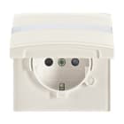 BUSCH-JAEGER - SCHUKO-Einsatz Safety+ mit Klappdeckel/Beschriftung weiß - Allwetter 44 (IP44)