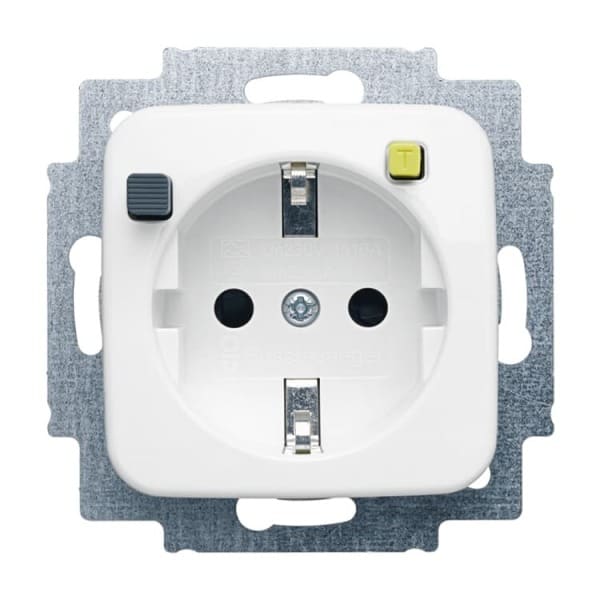 BUSCH-JAEGER - FI-Schukomat 30 mA SCHUKO Steckdosen-Einsatz Safety+ alpinweiß - Reflex SI
