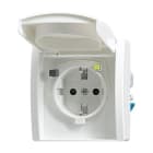 BUSCH-JAEGER - FI-Schukomat 30 mA SCHUKO Steckdose alpinweiß - Allwetter 44 (IP44)