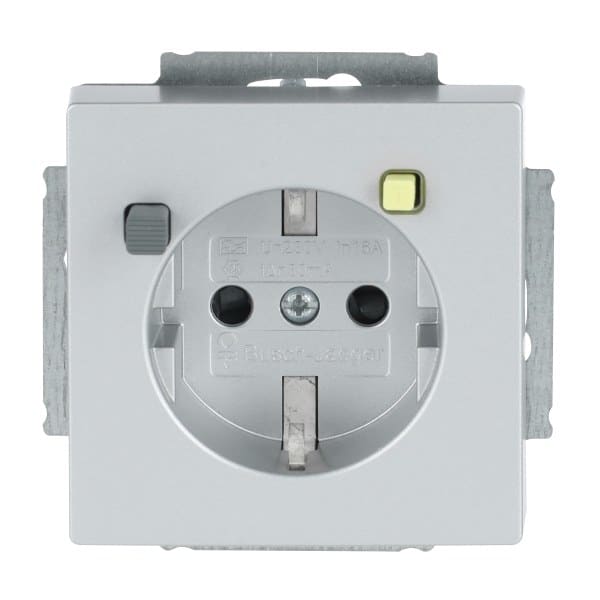 BUSCH-JAEGER - FI-Schukomat 30 mA SCHUKO Steckdosen-Einsatz Safety+ alusilber - Plattform 63