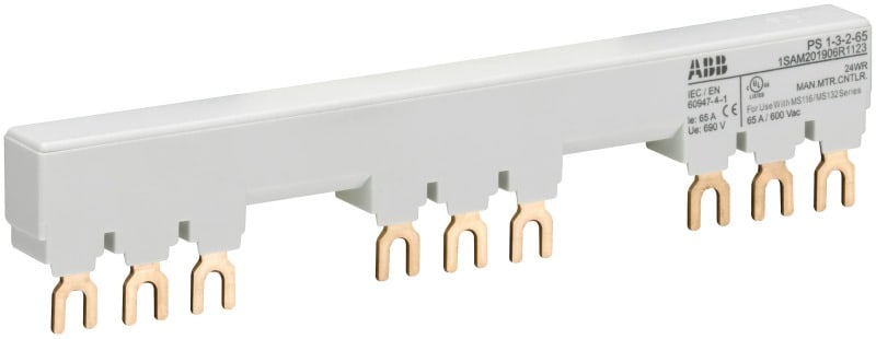 ABB - PS 3-Phasen-Sammelschiene für 3 MS116 / MS132 mit 2 HK/SK Ie=65A