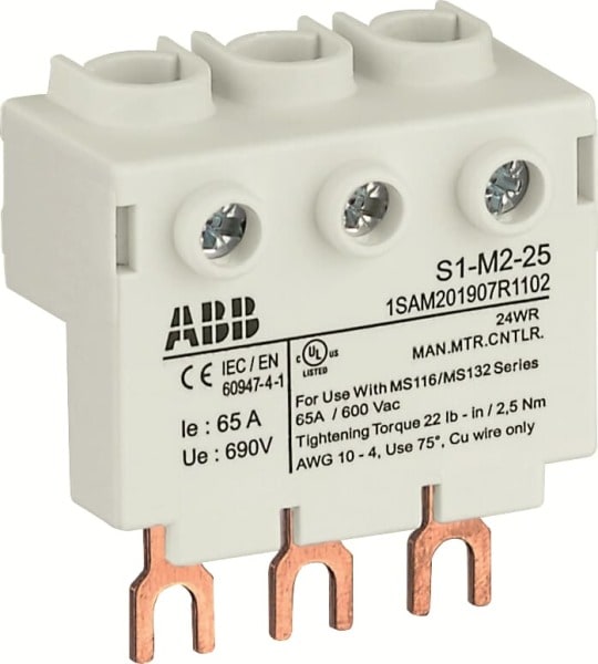 ABB - S1-M-Phasen-Einspeiseblock Hoch für MS116 / MS132 25mm2