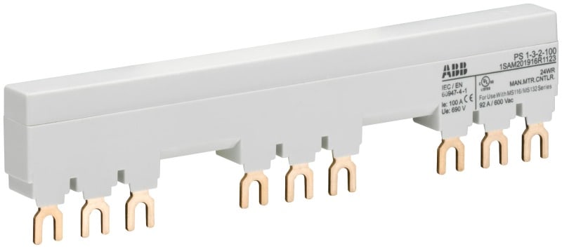 ABB - PS 3-Phasen-Sammelschiene für 3 MS116 / MS132 mit 2 HK/SK Ie=100A
