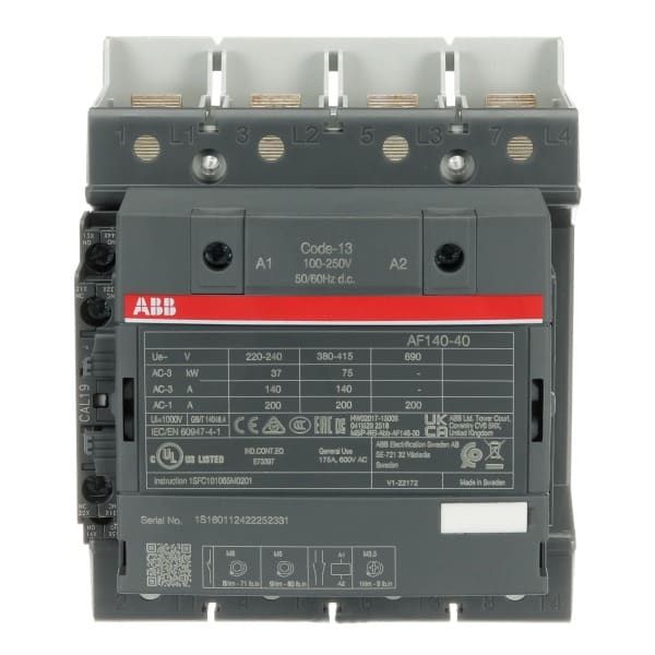 ABB - AF Schütz 4-polig 100-250V 50/60Hz/DC Schienenanschlüsse