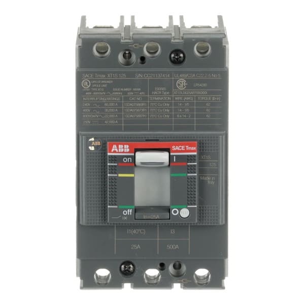 ABB - XT1S 125 TMF 25-500 3P F F UL/CSA Kompaktleistungsschalter Tmax XT1